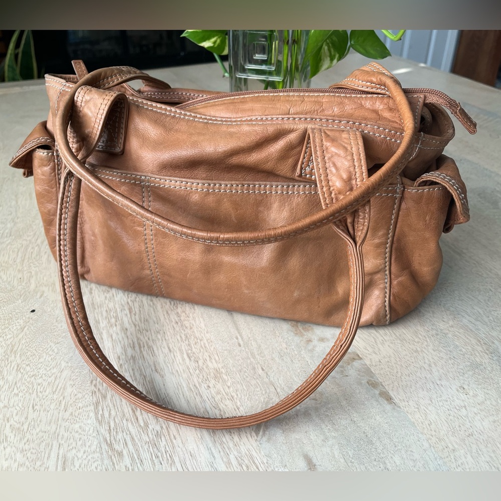 Fossil Tan Leather Satchel
